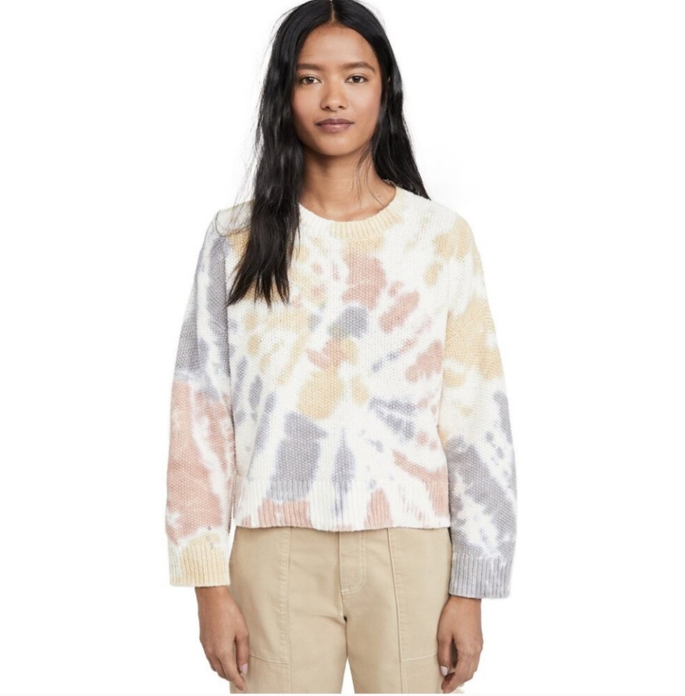 Madewell Tie Dye Westford Pullover Crop Knit Sweater Medium